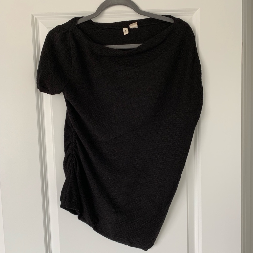 Anthropology Moth asymmetrical black top